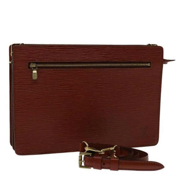 LOUIS VUITTON Epi Angian Clutch Bag Brown - Picture 1 of 15